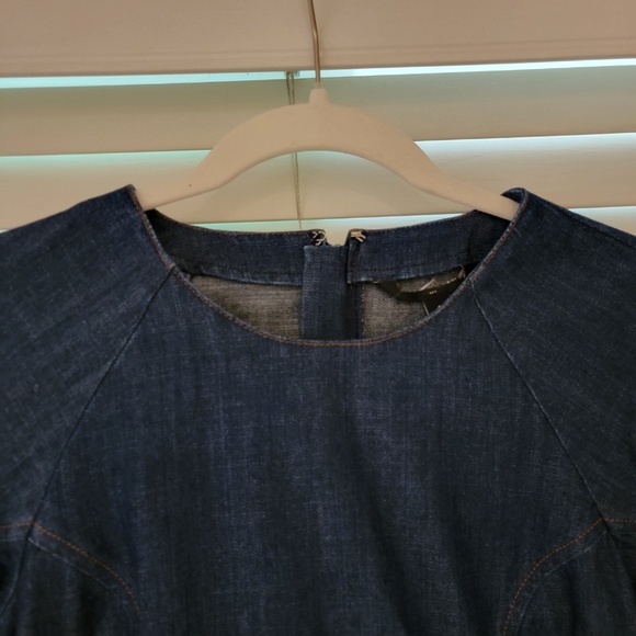 Banana Republic Countered Denim Mini Dress Size 4 Blue Dark 596458 NWOT NEW $110 - Picture 4 of 7
